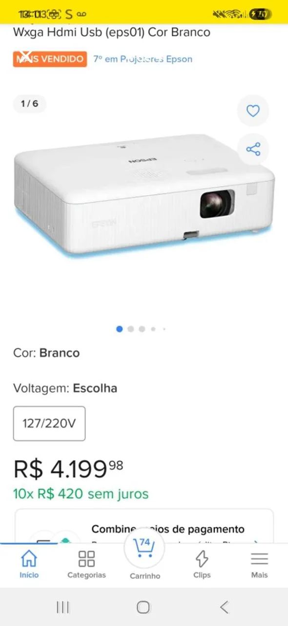 Projetor Epson co-w01 - Foto 4