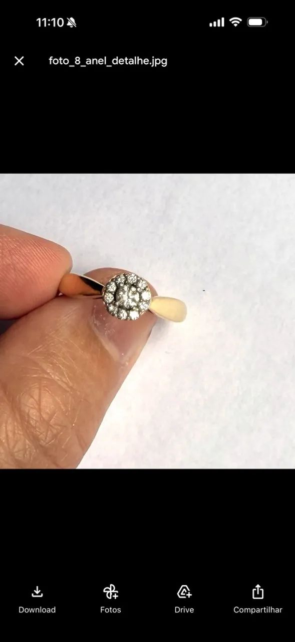 Anel de Ouro 14K com Diamantes - Foto 3