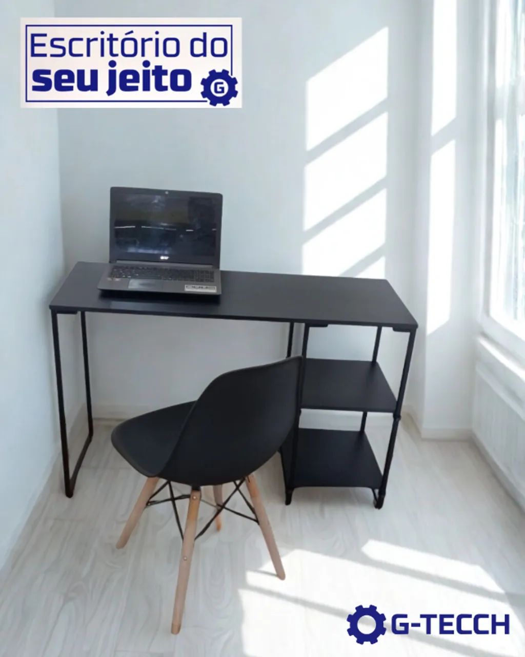 Mesa Industrial 1,1m NOVA Multiuso para Computador Notebook de Estudo Escritório Birô Game - Foto 3