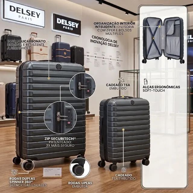 Conjunto de Malas de Viajem Delsey Paris