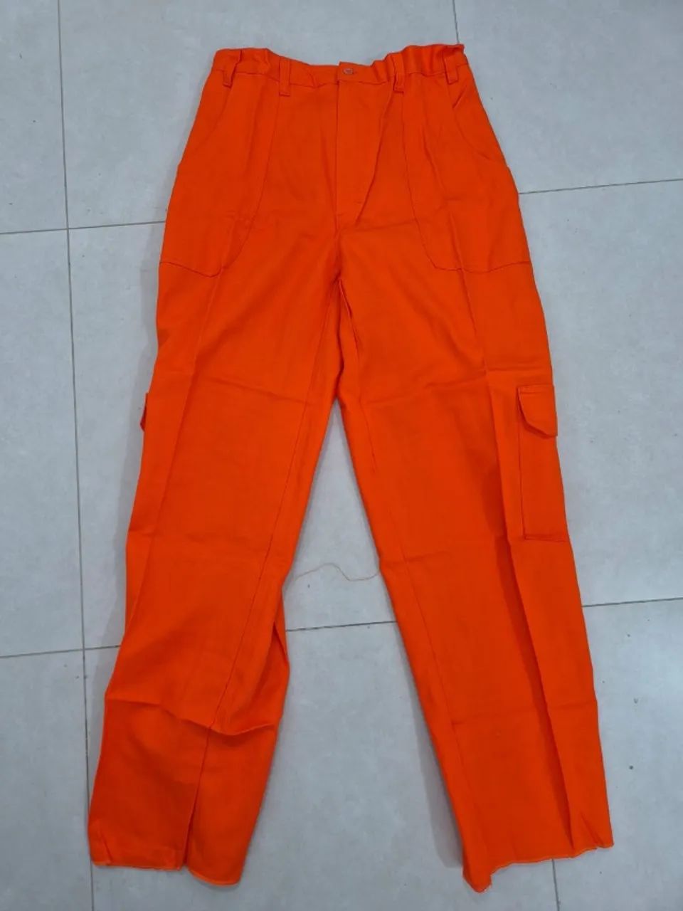 Calça de Uniforme Brim Pesado Laranja - Foto 6
