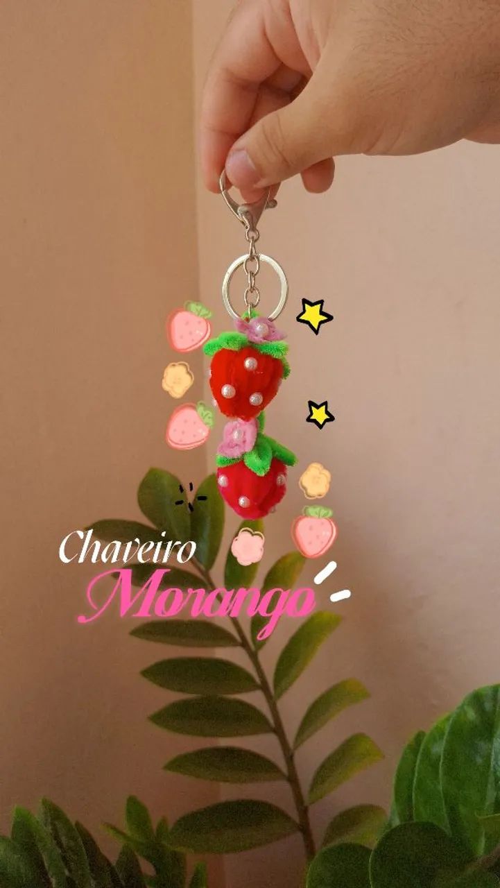Chaveiro de morango | Artesanal 
