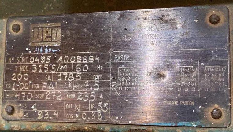 [COM NOTA FISCAL] Motor Elétrico WEG 200cv 4 Polos 1785 RPM - Foto 2