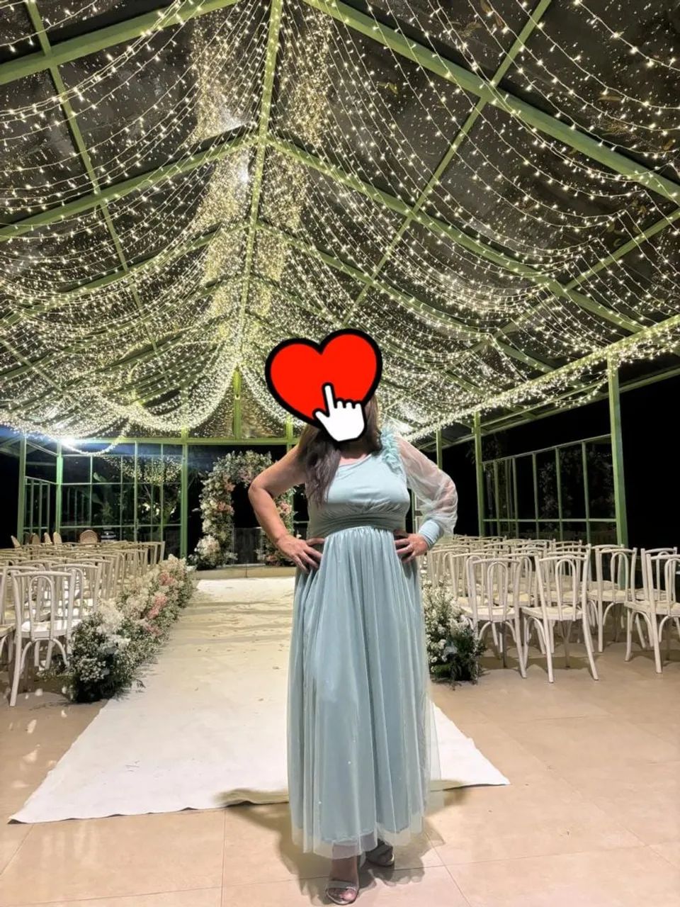 Vestido de festa GG com brilho 