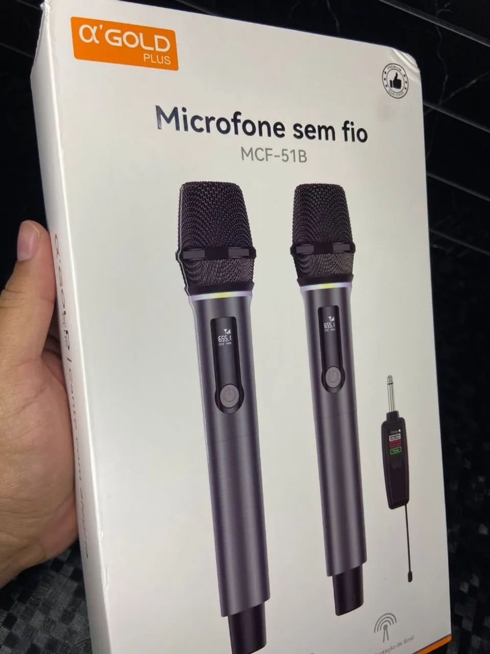 MICROFONE DUPLO SEM FIO - MCF-51B A'GOLD - Foto 4