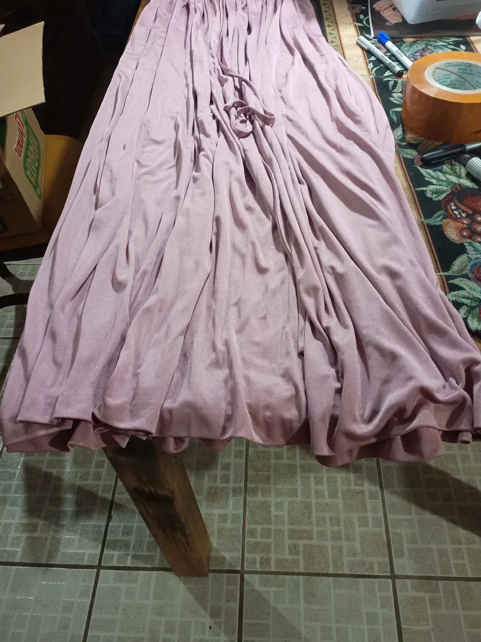 Vestido longo micro fibra francês 