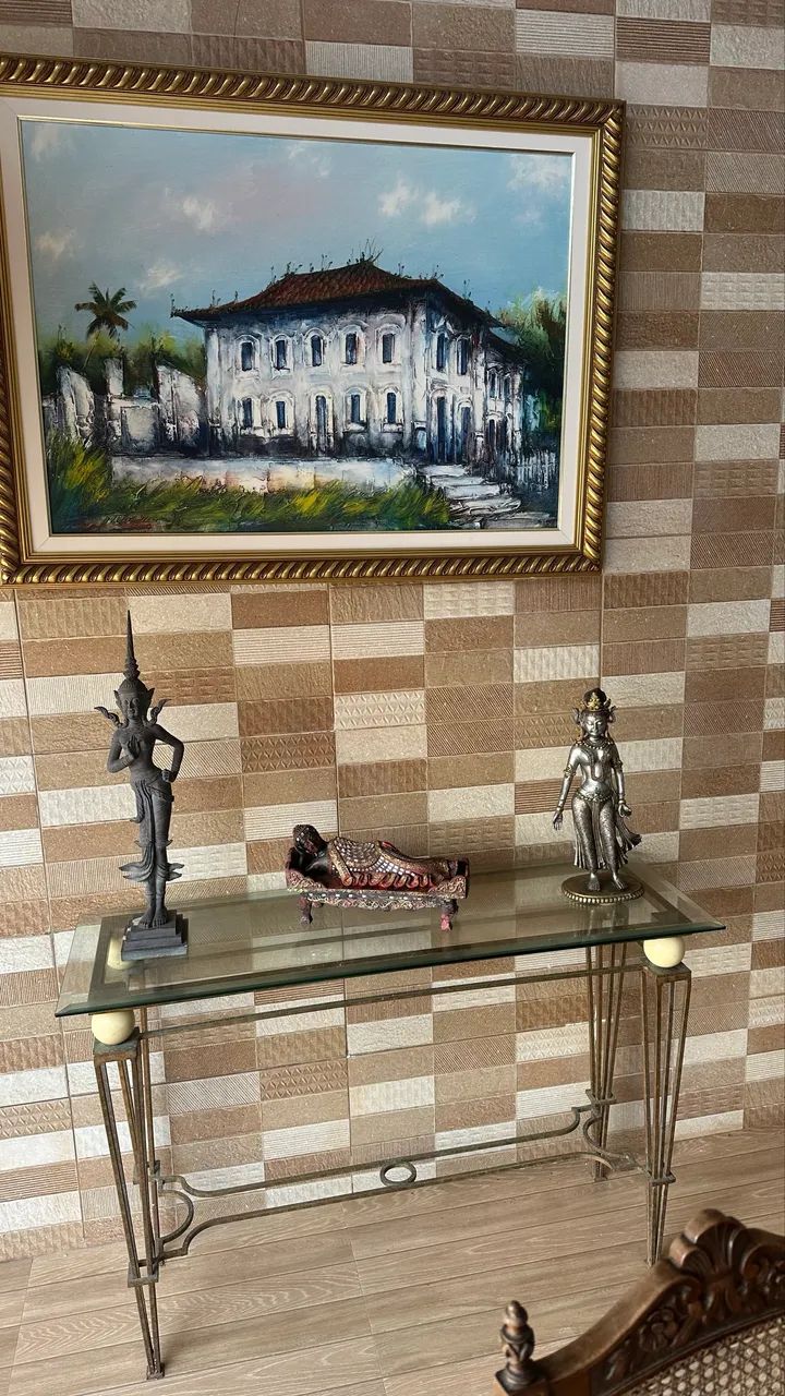 Aparador Art em Bronze com vidro bisotê.