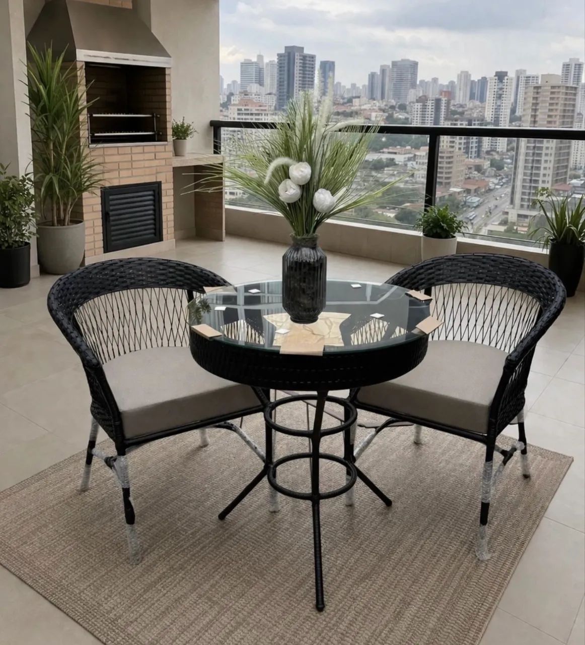 Kit conjunto de sofa área externa + mesa bistrô com 2 poltronas ou 4 banquetas  - Foto 3