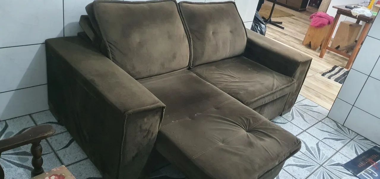 Sofá retrátil marron - Foto 3