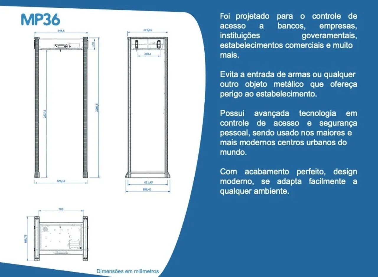 Portal Detector De Metais 8 Zonas Mp36 Mineoro - Foto 4