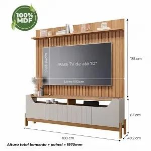 Home Moema Rack+Painel 100% MDF, Para Tvs ate 70" - Foto 2