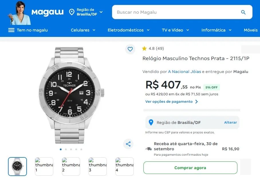 Relógio Technos Militar Novinho - Foto 5