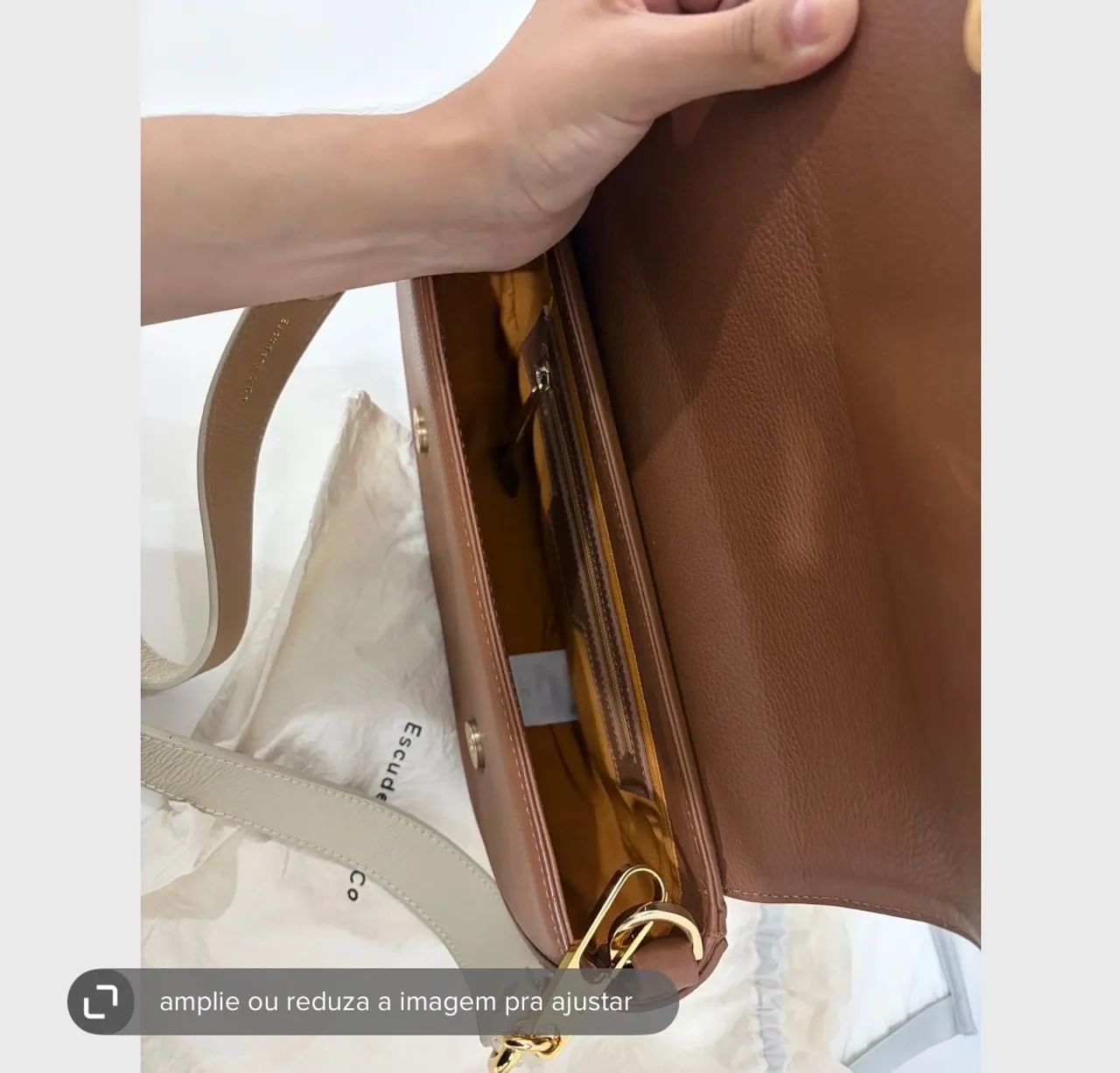 bolsa de couro marrom escudero nova - Foto 4