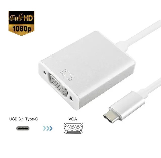 Cabo Adaptador Usb C 3.1 para Vga 1080P