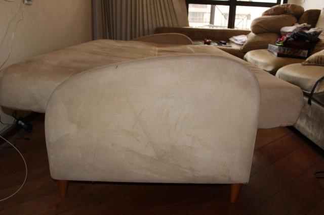 Sofá Cama em Tecido Bege 83cm x 206cm x 73cm - Foto 9