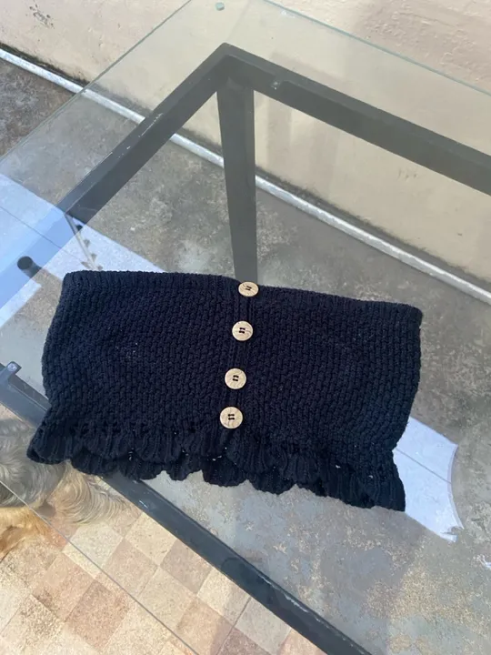 Top Crochê Preto