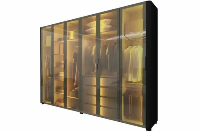 Guarda Roupa Casal Vidro Reflecta e LED 100%MDF r43 - Foto 2