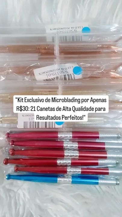"Kit Exclusivo de Microblading por R$30 Canetas para Resultados Perfeitos!"