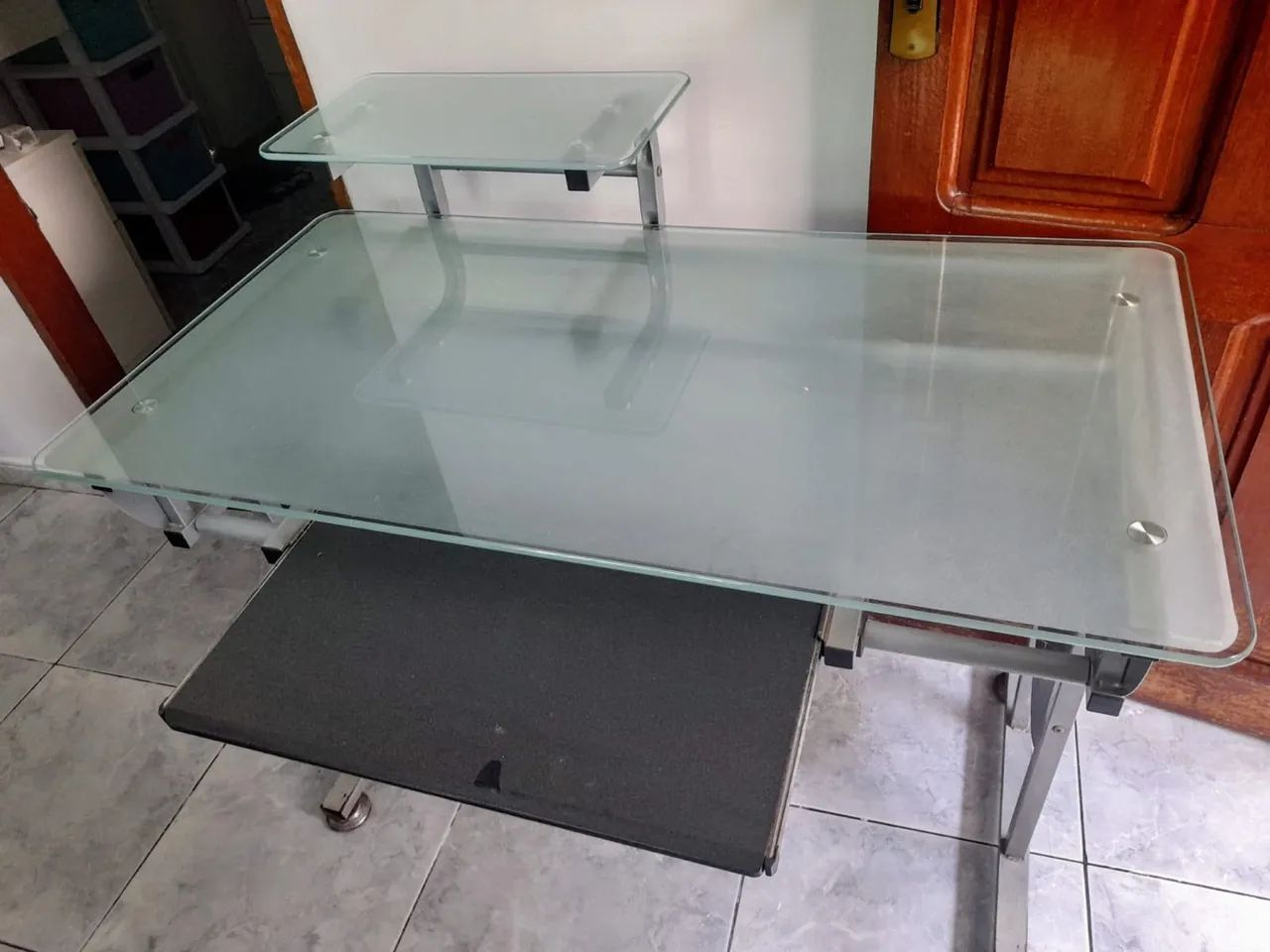 Mesa de Escritório de Vidro Moderna - Foto 3