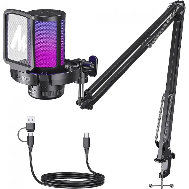 Microfone Gamer Maono DGM20S, RGB, Usb Com Braço Articulado 009448