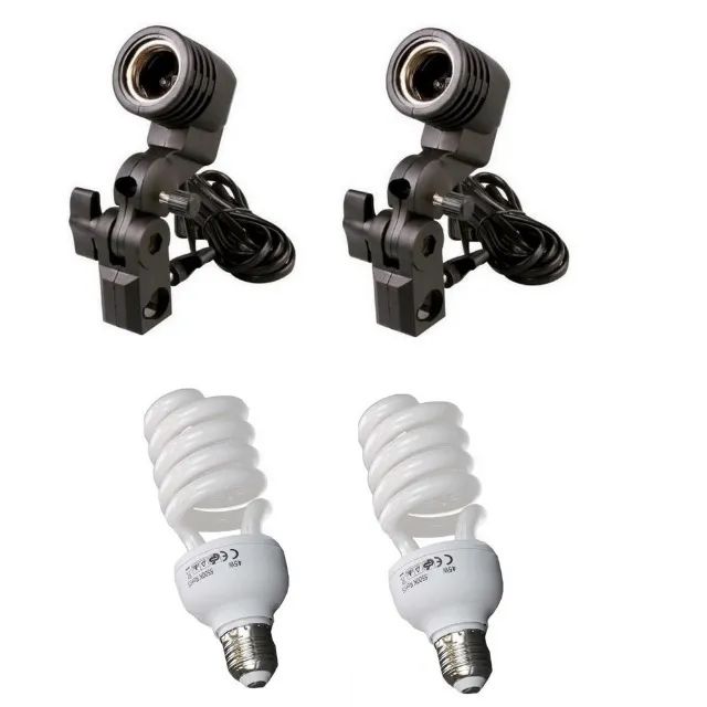 2 Soquetes Simples E27 YL101 Greika + 2 Lâmpadas E27 45W 110V Luz Fria