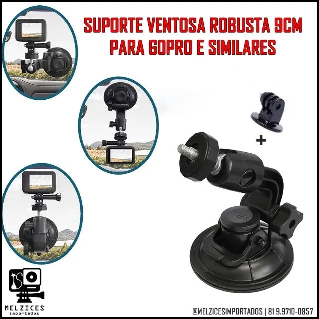 Ventosa Robusta de 9cm Para GoPro e similares