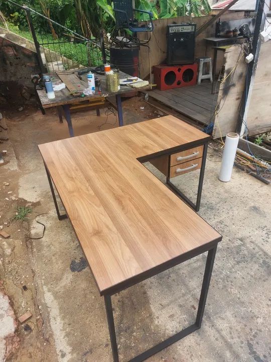 Mesa de Escritório em L com Gaveta - Foto 2