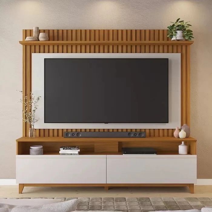 Rack para TV com Painel em Madeira