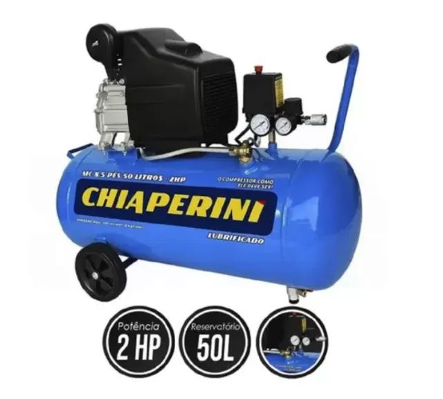 Compressor de ar 50 litros 2HP - Chiaperini MC 8.5/50 blue - Foto 2