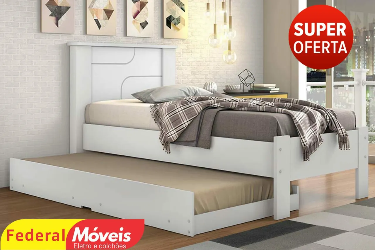 Cama Solteiro com Auxiliar Novo Fazemos Entrega