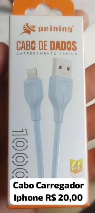 Cabo USB carregador de Iphone novo