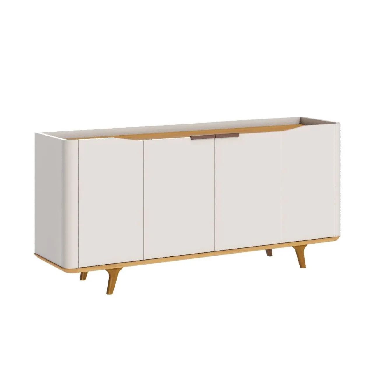 Buffet de Madeira com 3 Portas e 2 Prateleiras - Branco65569111461891120