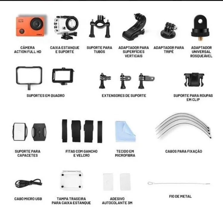 Câmera De Vídeo Atrio Dc190 Full Hd Preta E Laranja - Foto 6