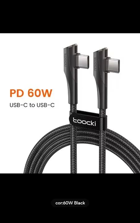 Cabo USB-C para USB-C PD 100W Toocki - Preto - Foto 2