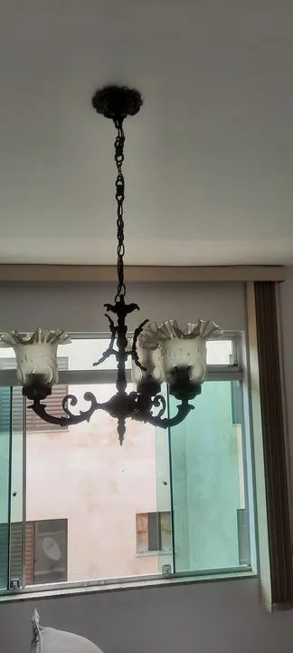 Lustre de Cristal 3 Luzes - Estilo Clássico