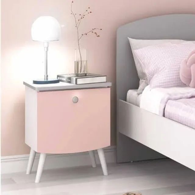 Promoção Mesa de Cabeceira Rosa Infantil  