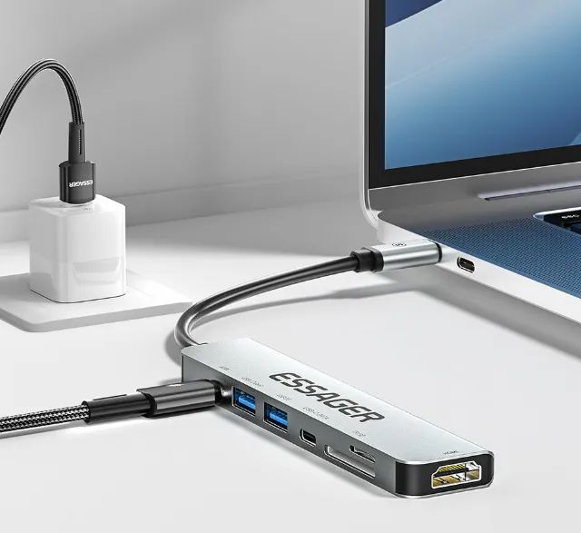 Hub Adaptador 7 in 1 Essager 60w Hdmi 4k 30hz - Foto 6