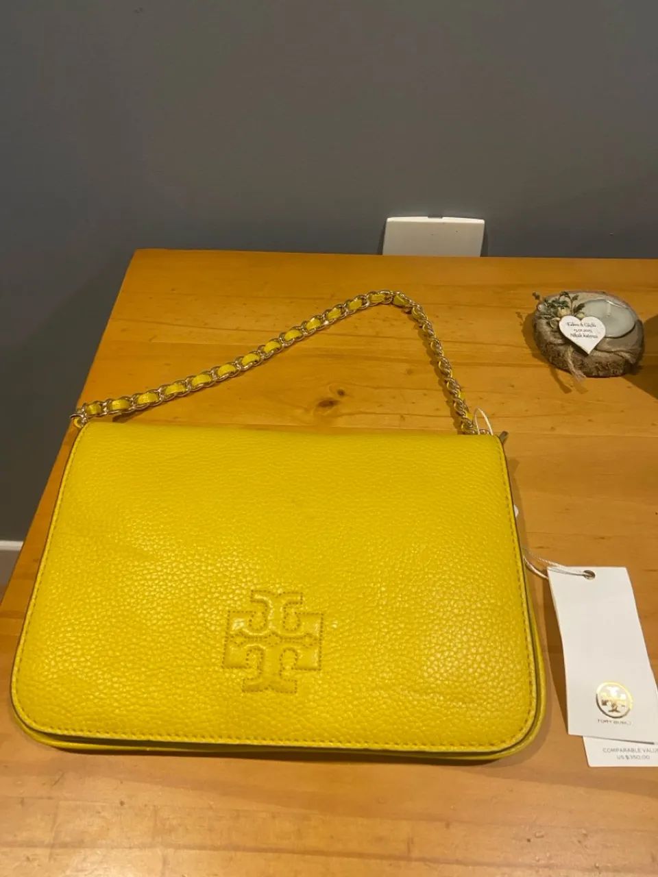 Bolsa de Ombro Tory Burch Amarela
