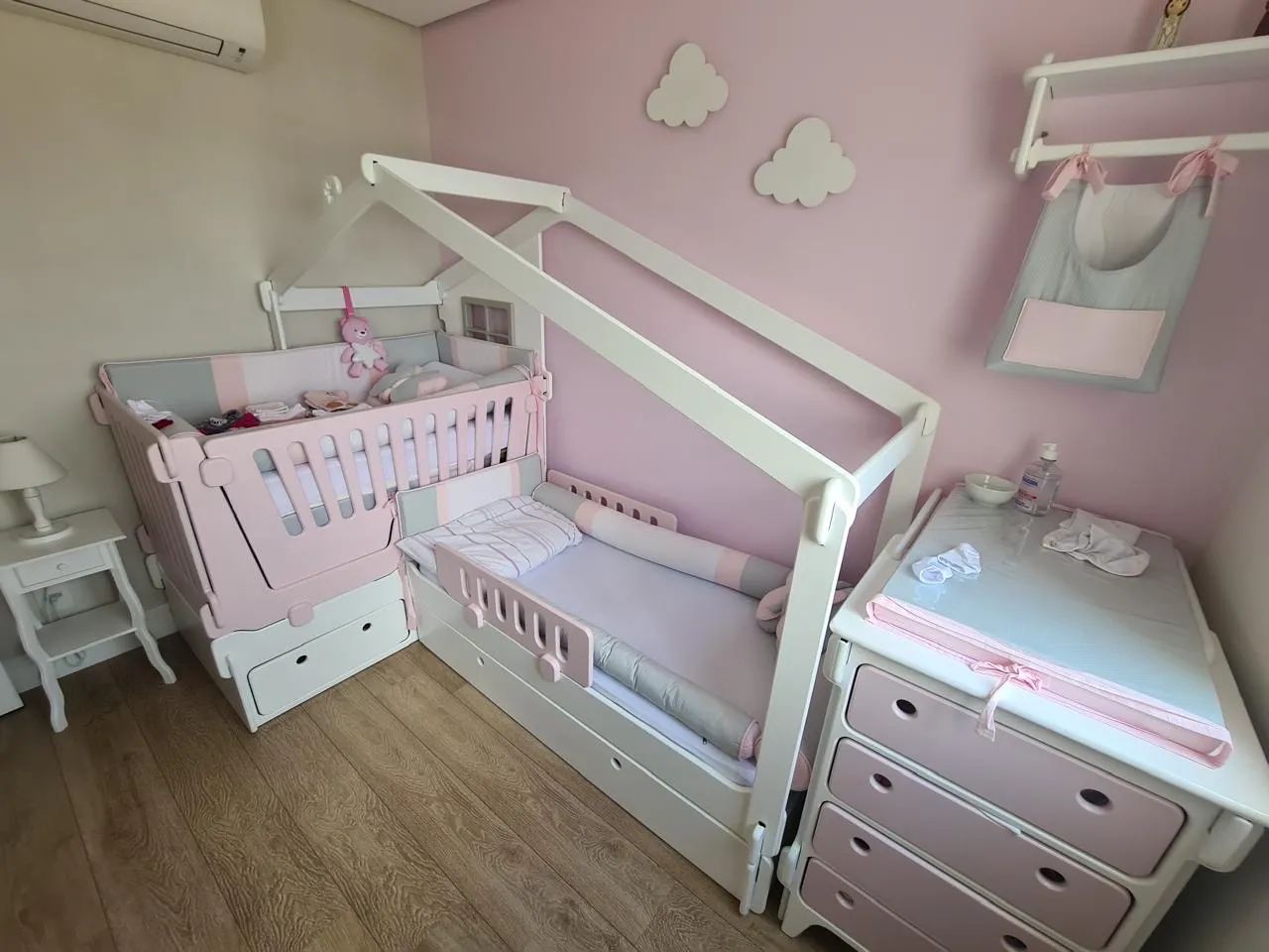 Berço + Mini Cama (com mini cama auxiliar) - Casinha - Foto 3