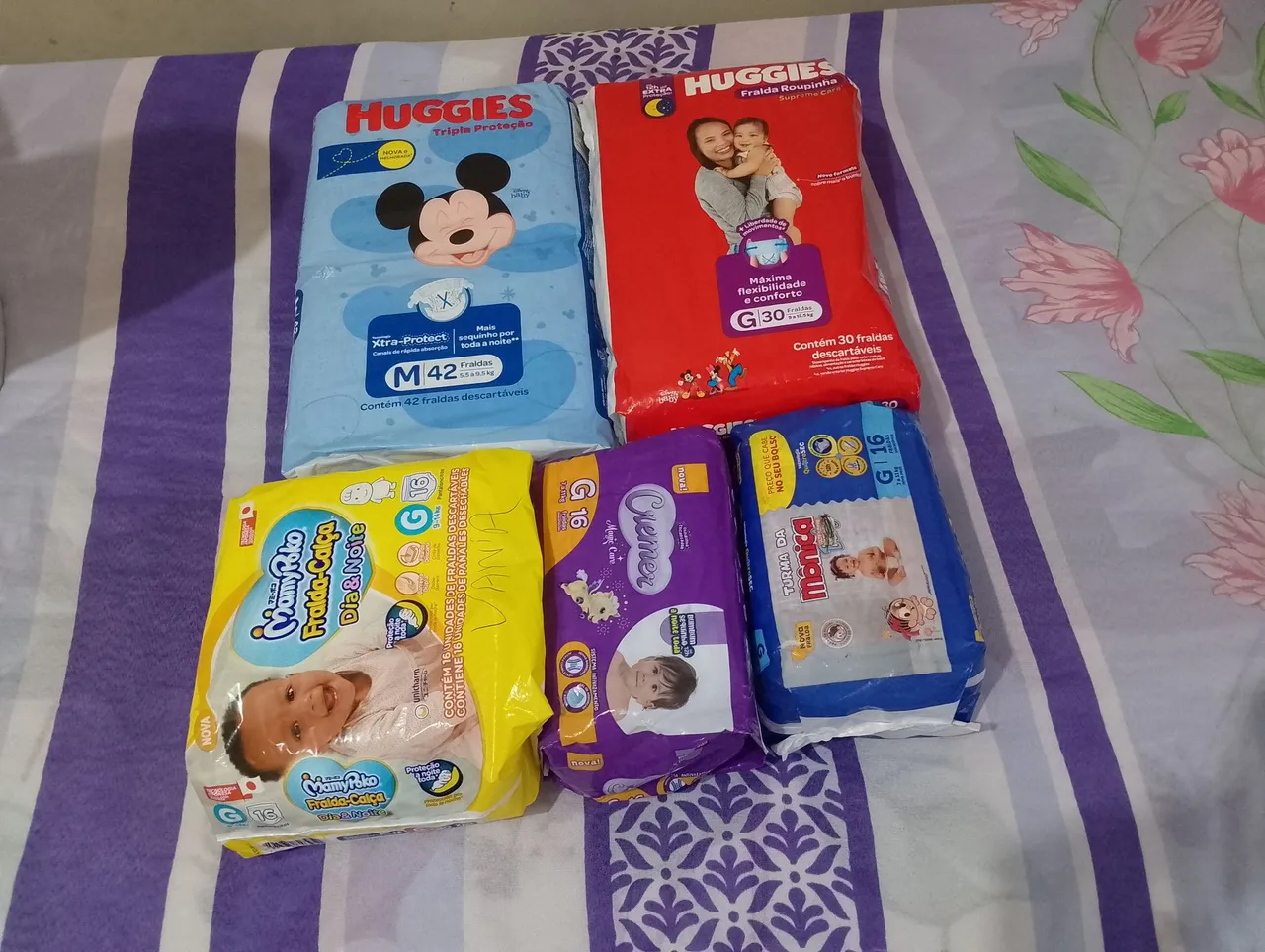 Kit de Fraldas para Bebê - Huggies, Mamypoko e Turma da Mônica