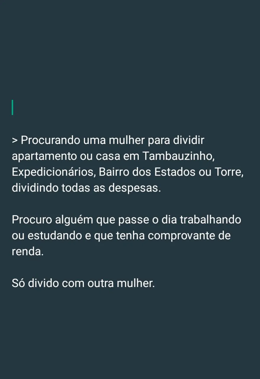 PROCURANDO ALGUÉM PRA DIVIDIR CASA OU APARTAMENTO