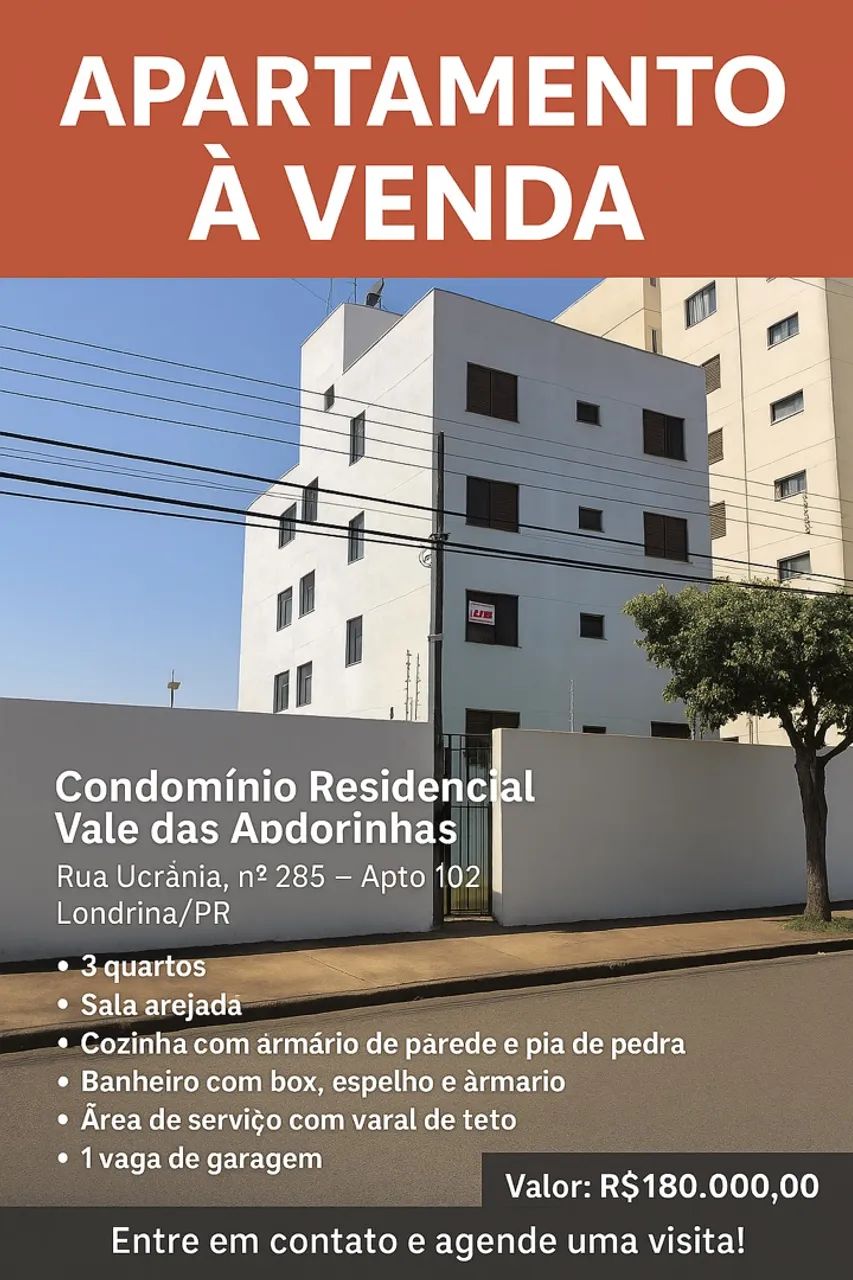 Apartamento à Venda - 3 Quartos com Garagem - Jardim Vilas Boas - Londrina/PR