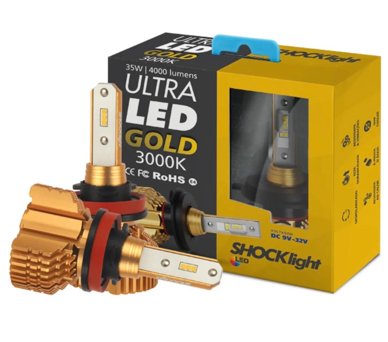 Kit Ultra LED H11 Gold e titanium