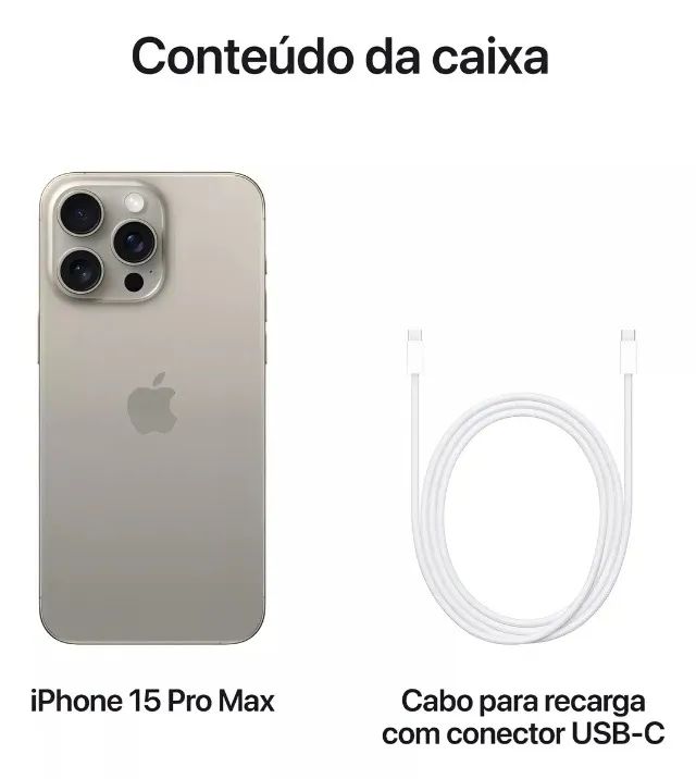 Iphone 15 pro max semi novo perfeito estado titânio natural 256gb