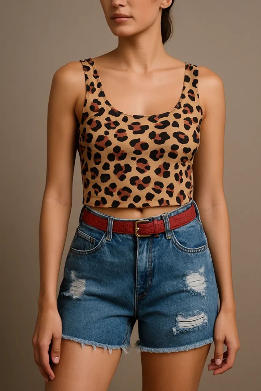 Cropped Animal Print