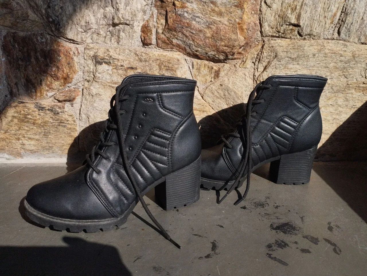 Bota Coturno Tratorado Salto Bloco Calçados Parque São Luís