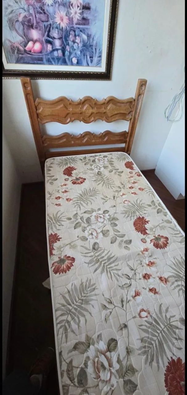 Cama de solteiro madeira maciça com cabeceira entalhada  - Foto 5