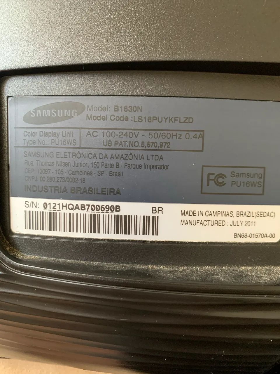 Monitor Samsung B1630N64300603969539120