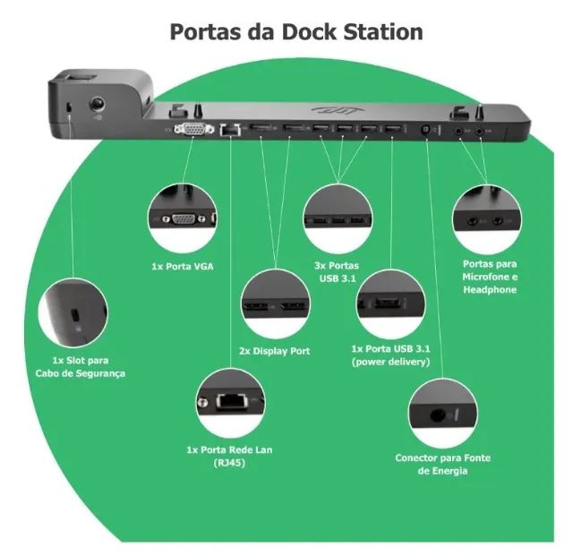 Dock Station NOVA original Para Elite E Pro Book HP - Foto 2