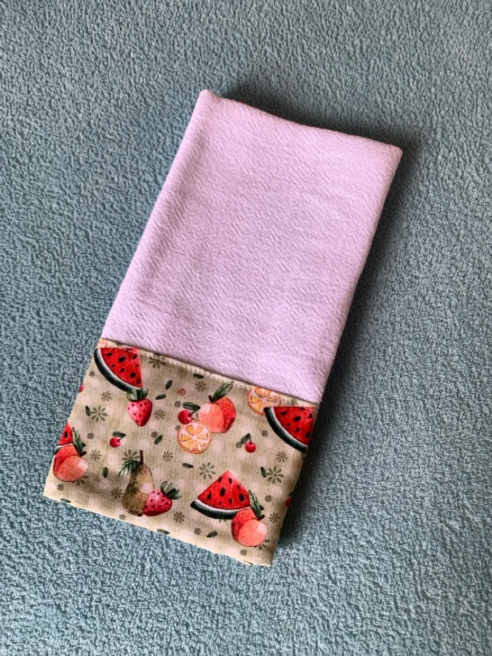 Pano de prato Artesanal estampado frutas